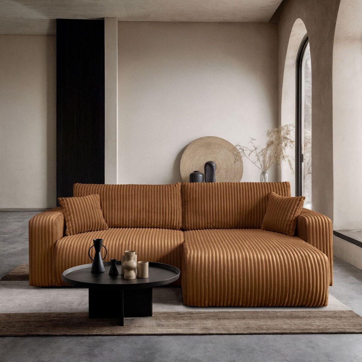 Narożnik MOVE z funkcją spania i pojemnikiem na pościel, Tilia 56