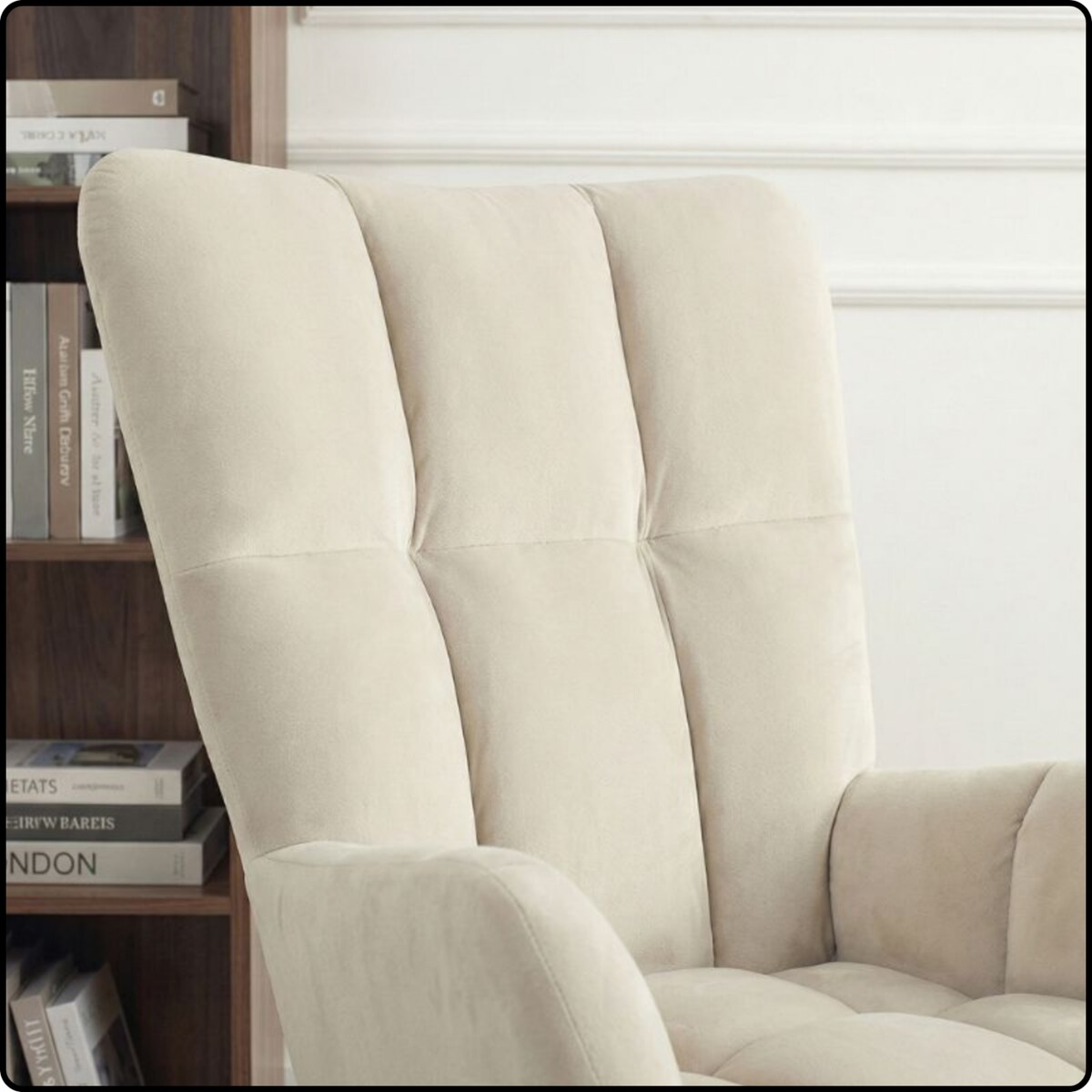 Krzesło tapicerowane obrotowe 180 do salonu jadalni nowoczesne welurowe beżowy