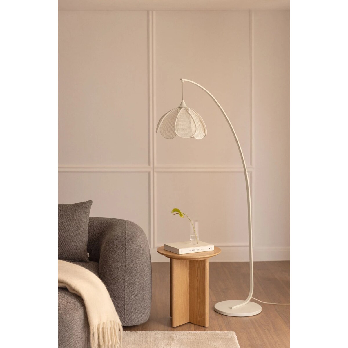 Lampa podłogowa kremowa, Vidson, 160 cm