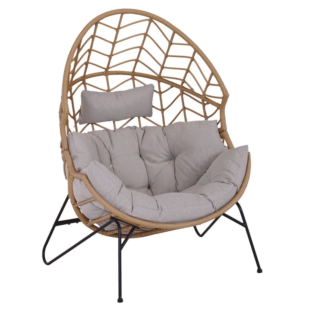 FOTEL OGRODOWY MOLI KOKON Z PODUSZKAMI BEŻOWY