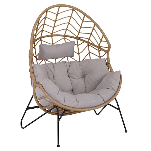 FOTEL OGRODOWY MOLI KOKON Z PODUSZKAMI BEŻOWY