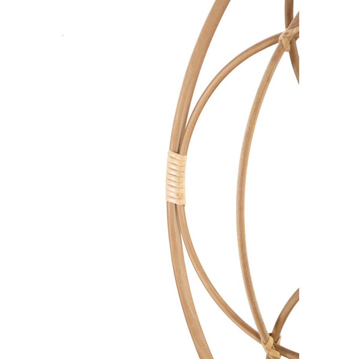 Lustro ścienne Mirro Valencia, kolor brązowy, rattan i żelazo, 60 x 3 x 60 cm, do salonu i przedpokoju, Mauro Ferretti