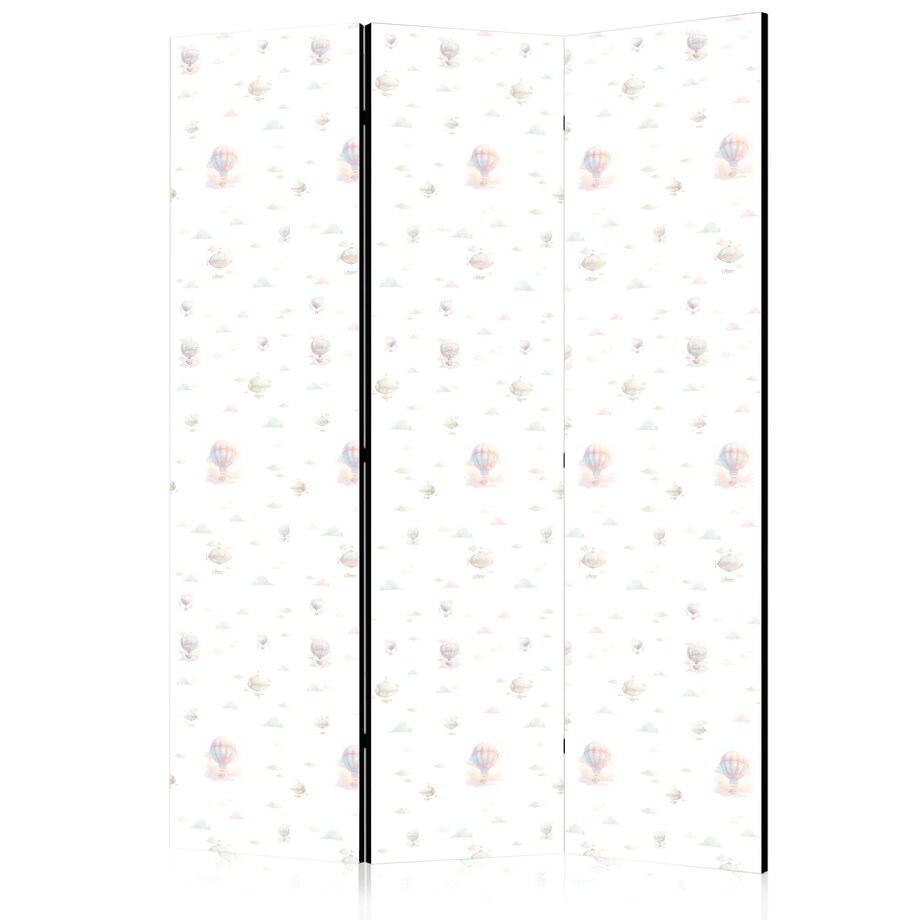 Parawan dwustronny Dla dzieci 135x172 cm 3-częściowy czarny