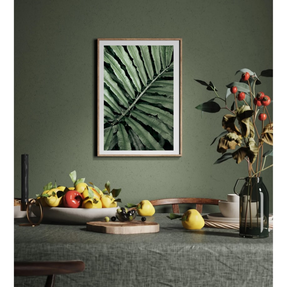 Poster Story, Plakat, Obraz - Zielony Liść Paproci, wymiary 42 x 60 cm