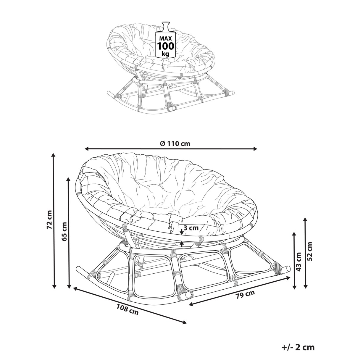 Krzesło ogrodowe Rattan Jasnobeżowy ORVIETO