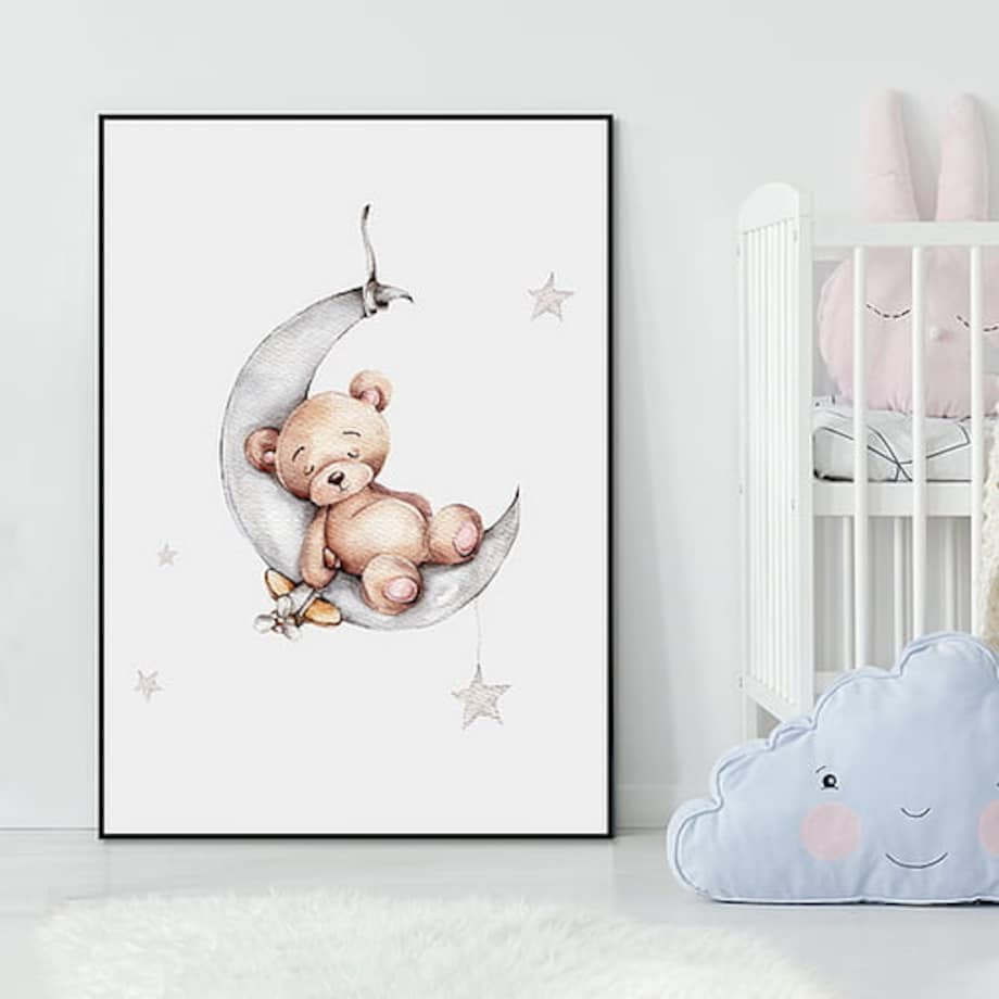 Poster Story, Plakat, Obraz - Miś Śpioszek, wymiary 21 x 30 cm