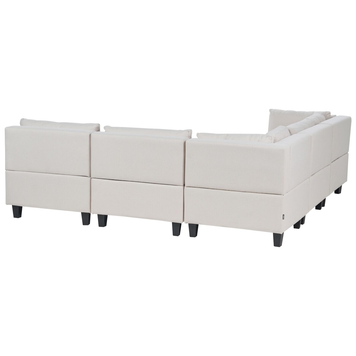 Tapicerowany prawostronny narożnik modułowy 5-osobowy z otomaną jasnobeżowy UNSTAD