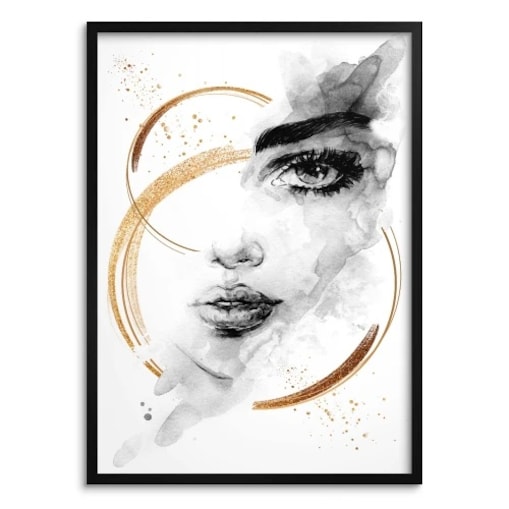 Nowoczesny Plakat Obraz na ścianę Kobieta Czarna Rama do salonu sypialni