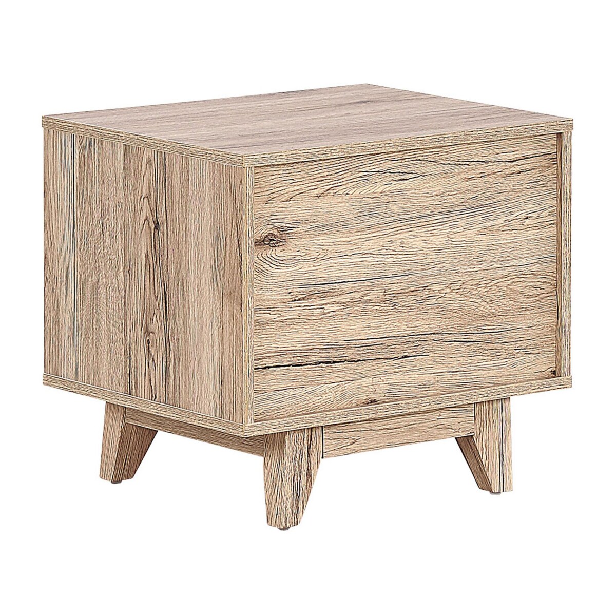 Szafka nocna jasne drewno z czarnym SPENCER