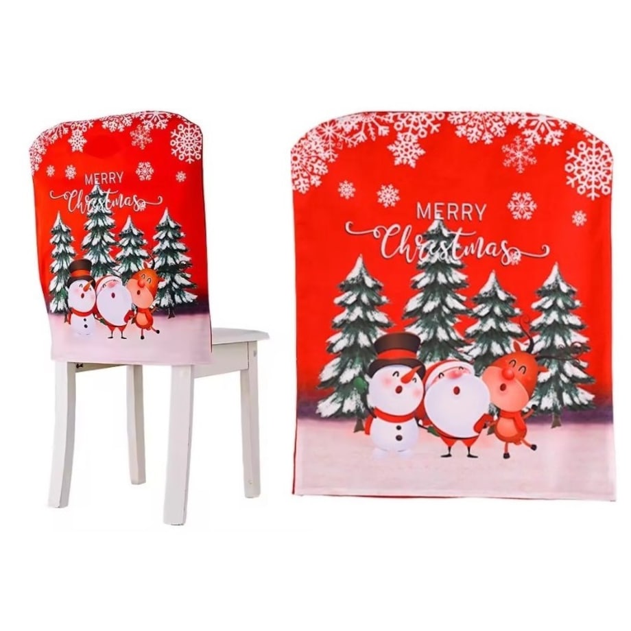 Pokrowiec Na Krzesło Ozdoba Świąteczna Mikołaj Bałwan Renifer