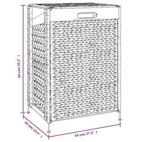 vidaXL Kosz na pranie, 44x34x64 cm, hiacynt wodny