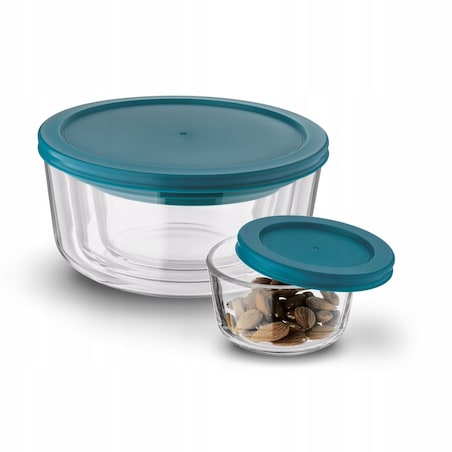 POJEMNIKI SZKLANE MISKI i pokrywki na jedzenie do lodówki lunch box 4szt