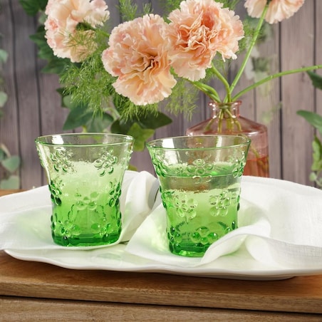 VILLA ITALIA Szklanka zielona 200 ml BLOSSOM