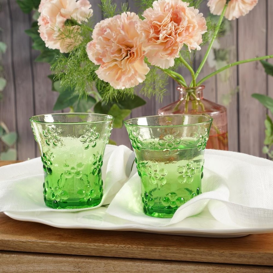 VILLA ITALIA Szklanka zielona 200 ml BLOSSOM