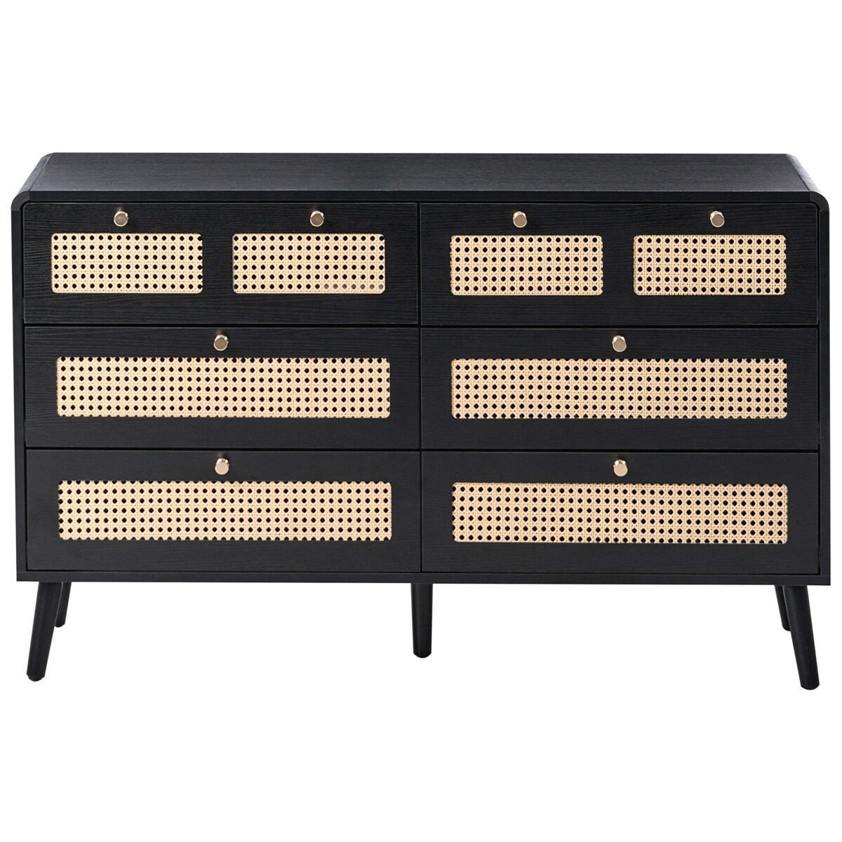 Komoda 6 szuflad MOURA Czarny