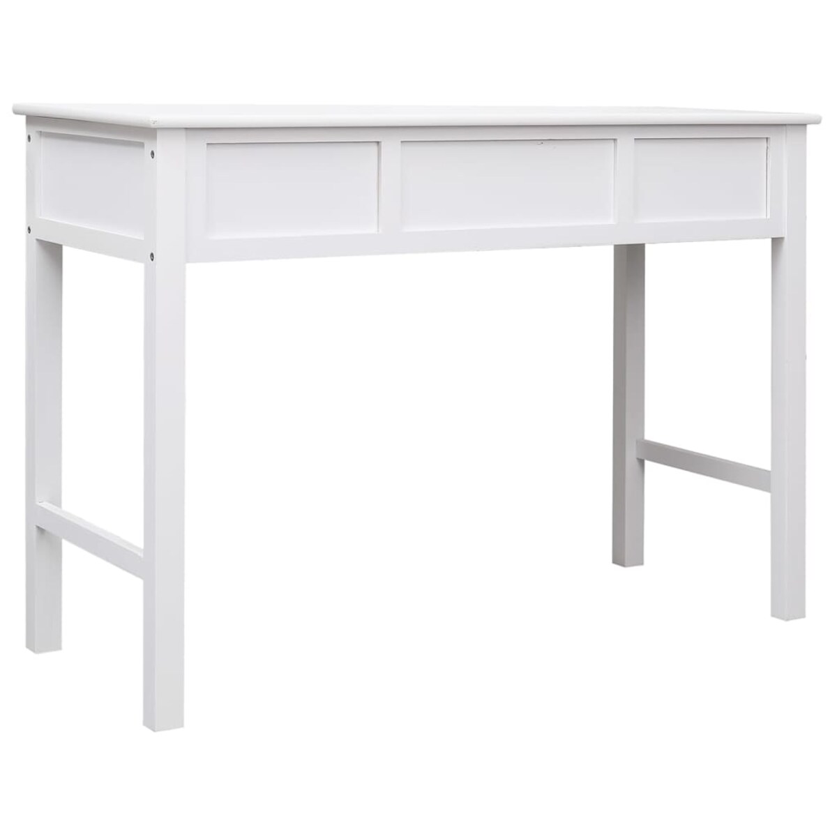 vidaXL Biurko, białe, 108x45x76 cm, lite drewno paulowni