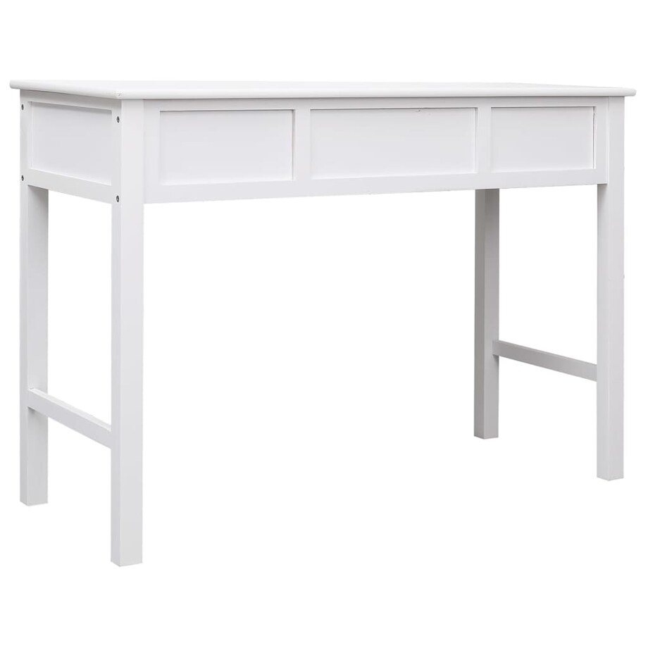 vidaXL Biurko, białe, 108x45x76 cm, lite drewno paulowni
