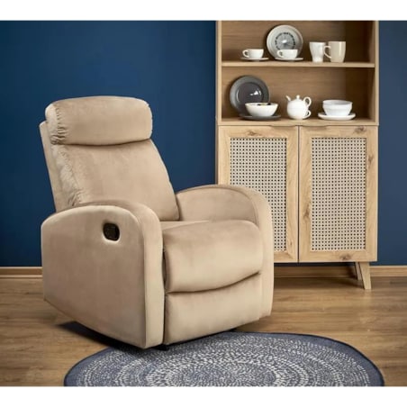 Fotel rozkładany SEMIR VELVET beżowy