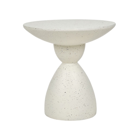 Stolik pomocniczy biały z efektem lastryko CAFFI