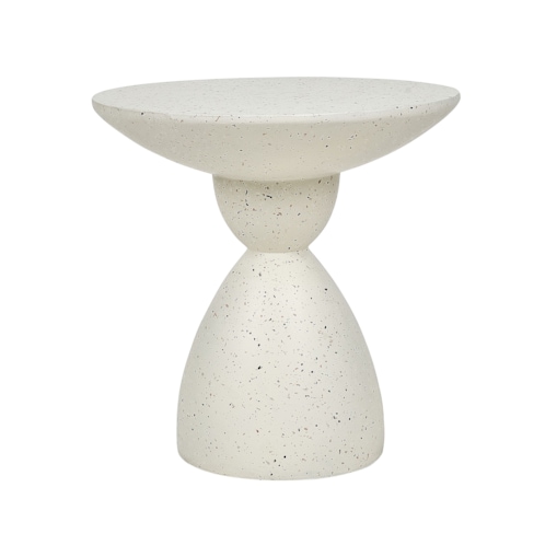 Stolik pomocniczy biały z efektem lastryko CAFFI