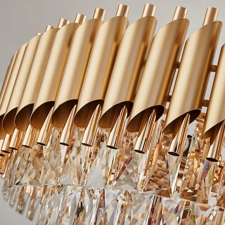 Lampa Sufitowa Kryształowa Glamour Złota Kryształ