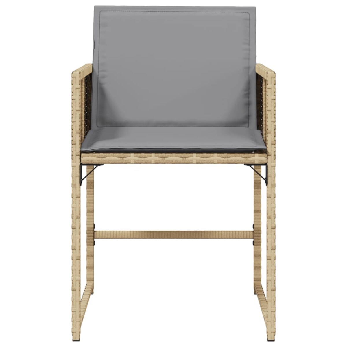 vidaXL Krzesła ogrodowe z poduszkami, 4 szt., mieszany beż, polirattan