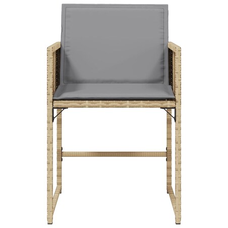 vidaXL Krzesła ogrodowe z poduszkami, 4 szt., mieszany beż, polirattan