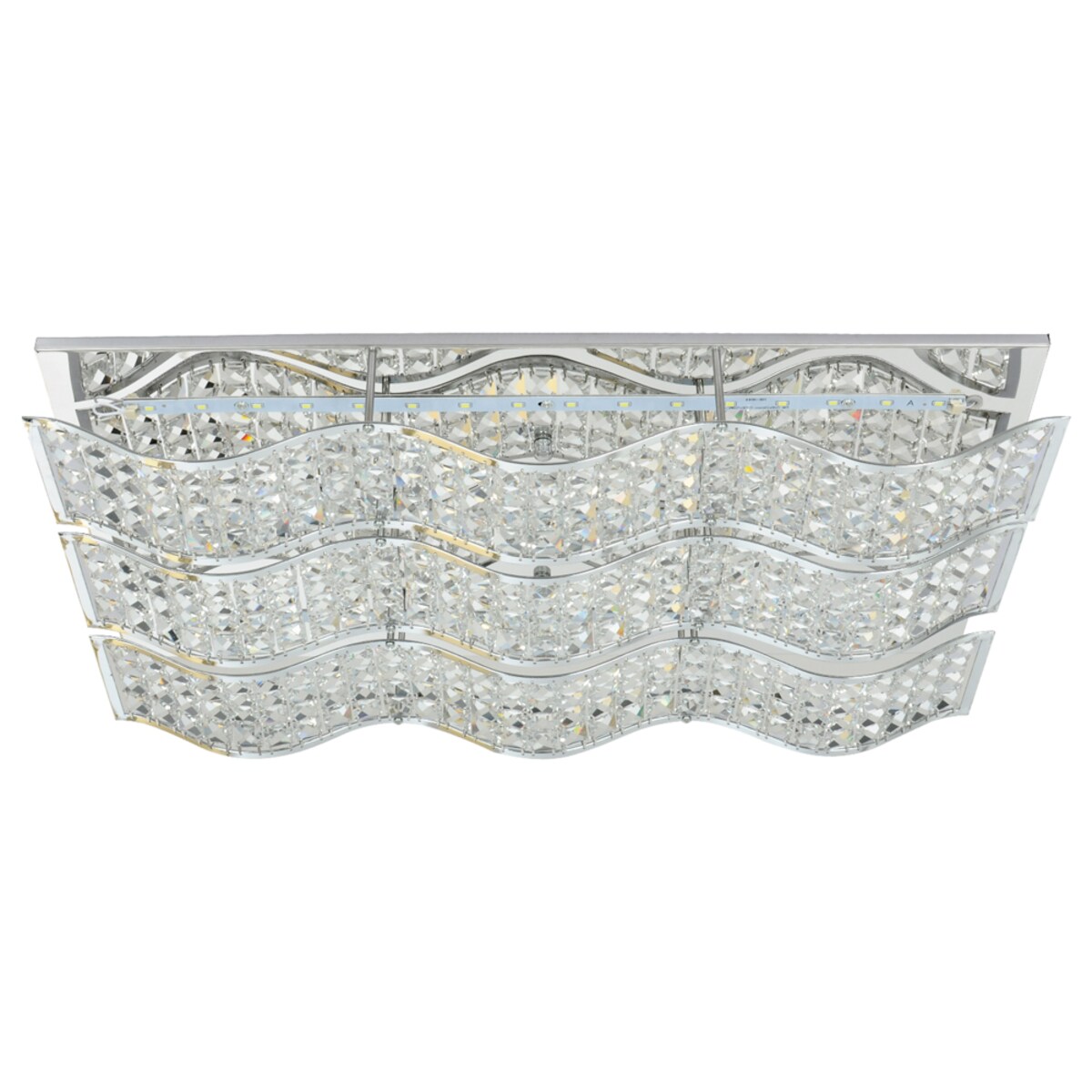 Lampa Sufitowa BRITOP Lighting 1xLED 24W Eleganckie Połączenie Chromu z Transparentnymi Kryształami, 1 szt.
