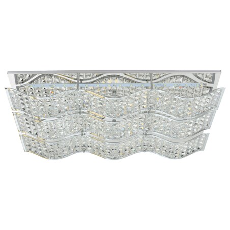 Lampa Sufitowa BRITOP Lighting 1xLED 24W Eleganckie Połączenie Chromu z Transparentnymi Kryształami, 1 szt.