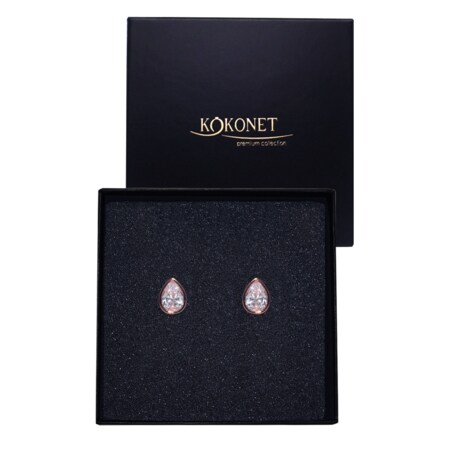 Kolczyki rose gold ŁEZKA elegancka trwała ZJAWISKOWA drobna biżuteria