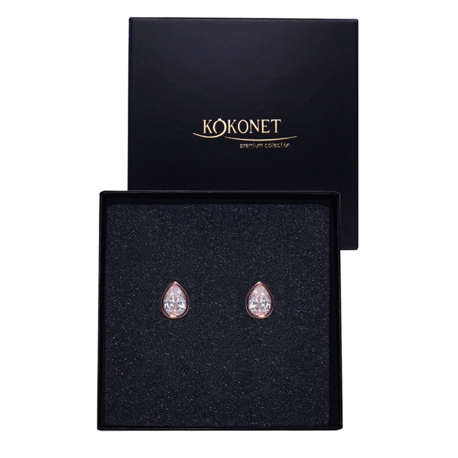 Kolczyki rose gold ŁEZKA elegancka trwała ZJAWISKOWA drobna biżuteria