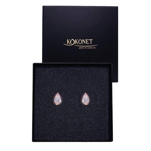 Kolczyki rose gold ŁEZKA elegancka trwała ZJAWISKOWA drobna biżuteria