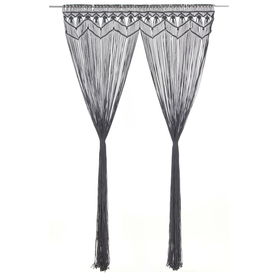 vidaXL Zasłona z makramy, antracyt, 140 x 240 cm, bawełna