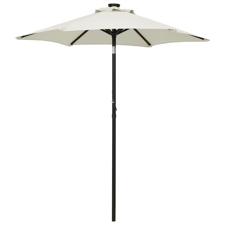 vidaXL Parasol ogrodowy z LED, piaskowy, 200x211 cm, aluminium