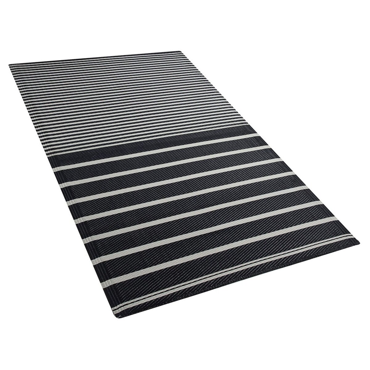 Dywan zewnętrzny 90 x 180 cm czarno-biały HALDIA
