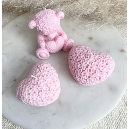Zestaw prezentowy miś misiu, serca "Baby Teddy Bear " świece ekologiczne sojowe- pudełko prezentowe