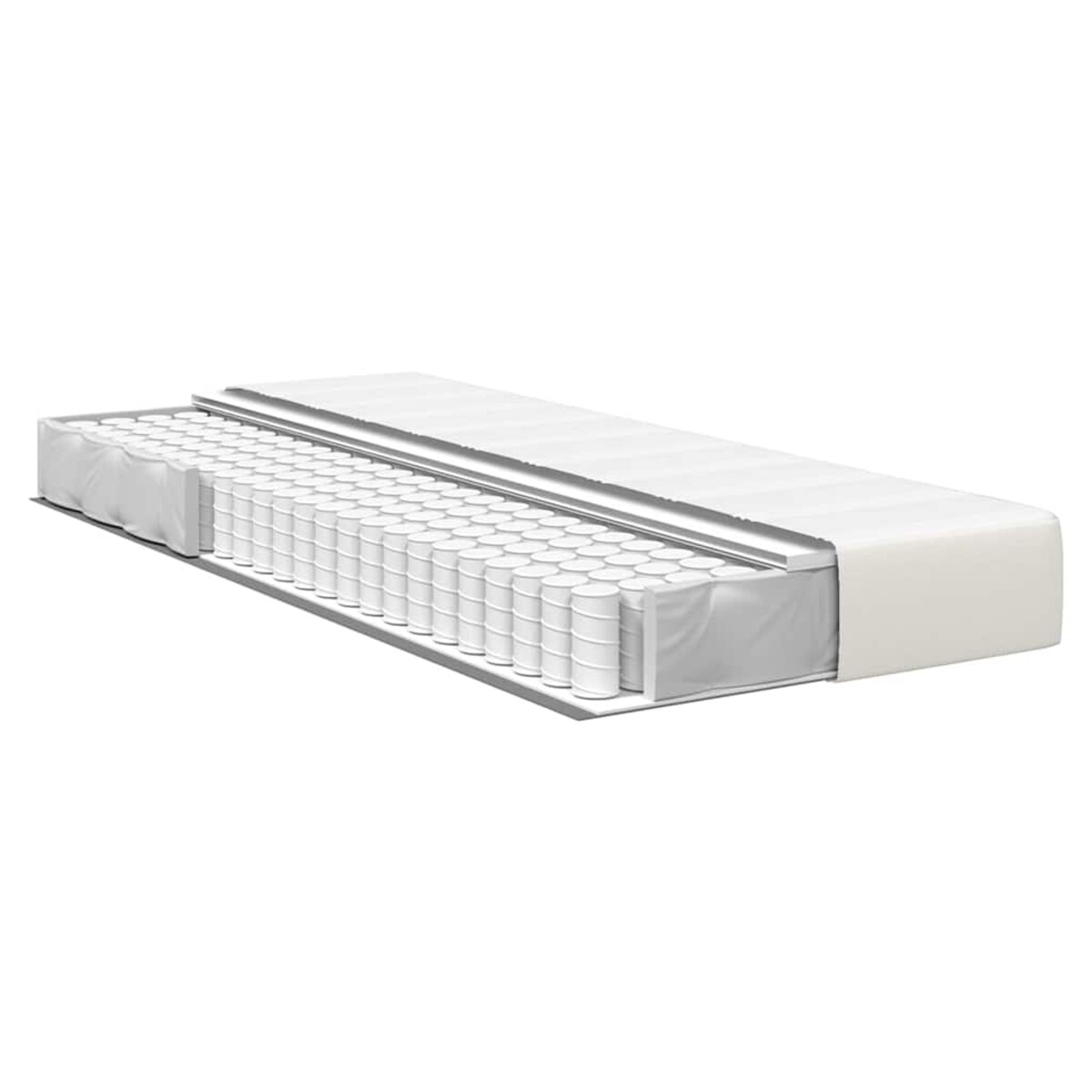 vidaXL Materac do łóżka z materacem Kremowy 90 x 200 cm tkanina