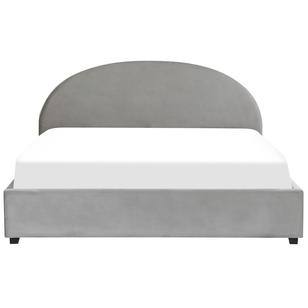 Łóżko z pojemnikiem welurowe 180 x 200 cm szare VAUCLUSE
