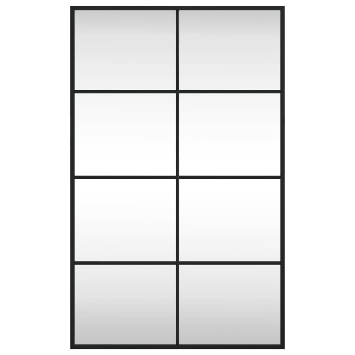 vidaXL Lustro ścienne, czarne, 50x80 cm, prostokątne, żelazo