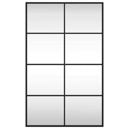 vidaXL Lustro ścienne, czarne, 50x80 cm, prostokątne, żelazo