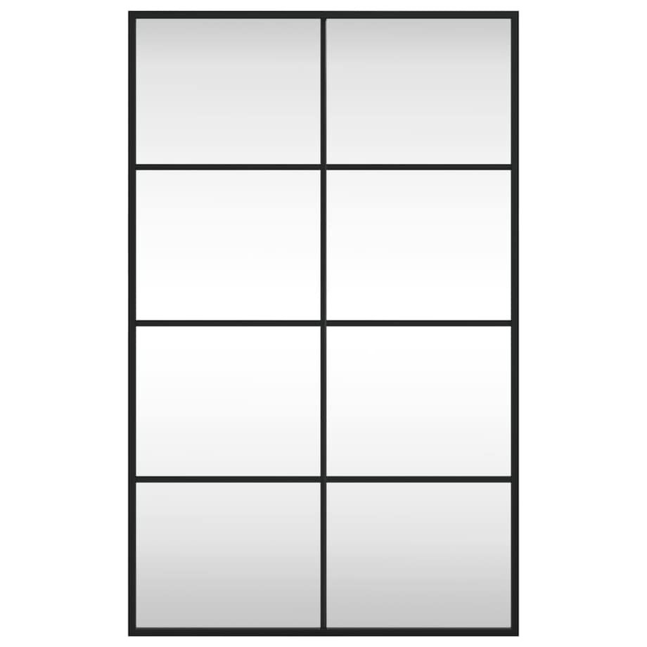 vidaXL Lustro ścienne, czarne, 50x80 cm, prostokątne, żelazo