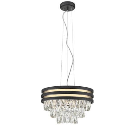 LAMPA wisząca NAICA P0525-04A-P7D7 Zumaline kryształowa OPRAWA glamour crystal zwis czarny złoty