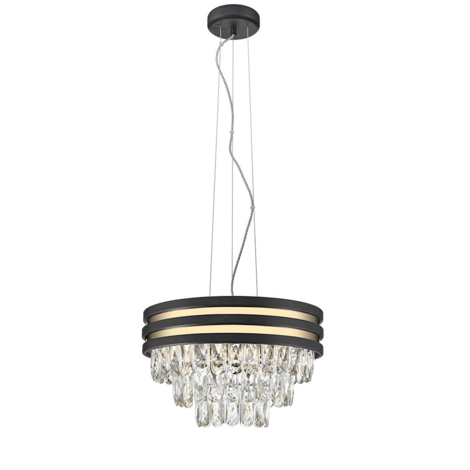 LAMPA wisząca NAICA P0525-04A-P7D7 Zumaline kryształowa OPRAWA glamour crystal zwis czarny złoty