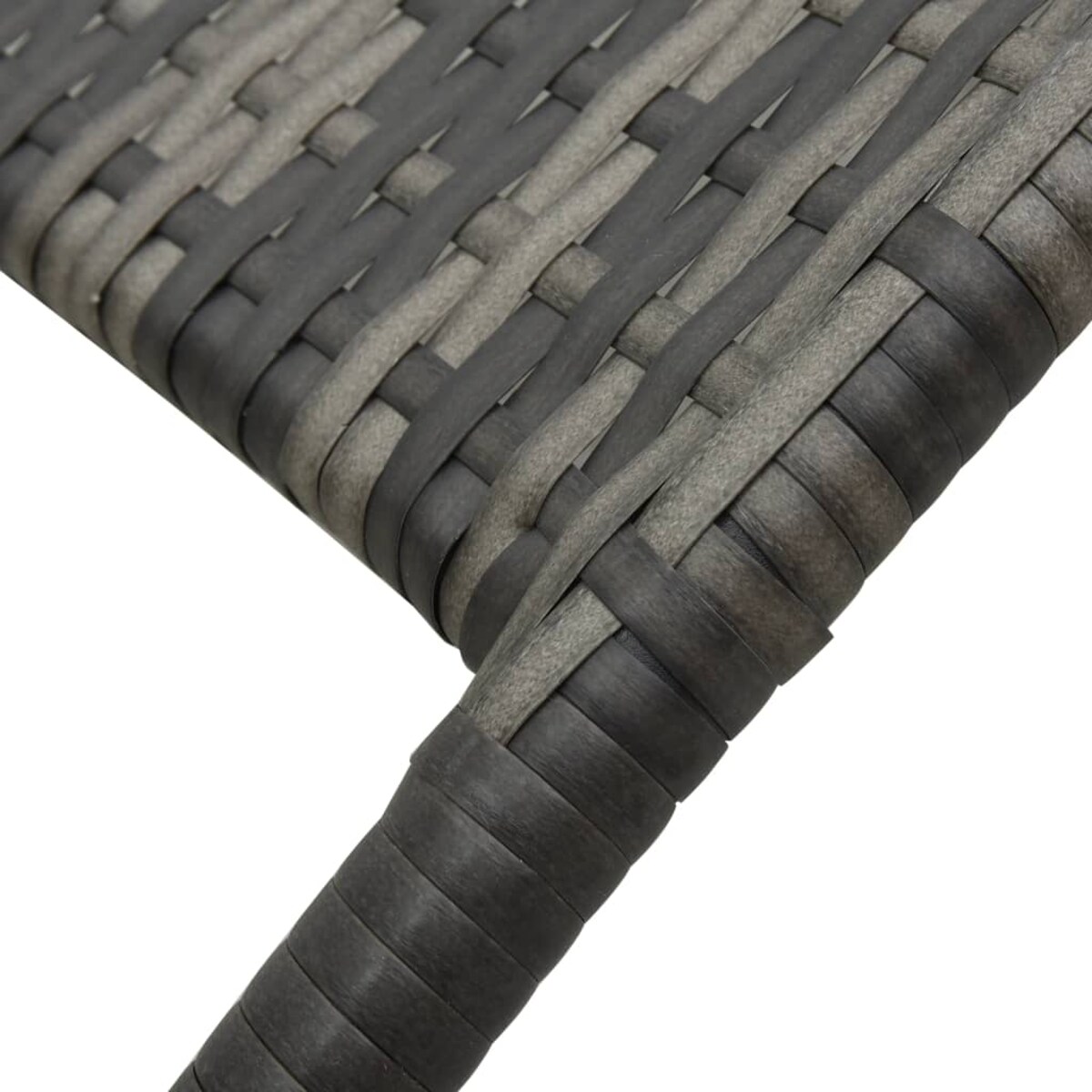 vidaXL Składany leżak, polirattan, szary