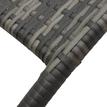 vidaXL Składany leżak, polirattan, szary