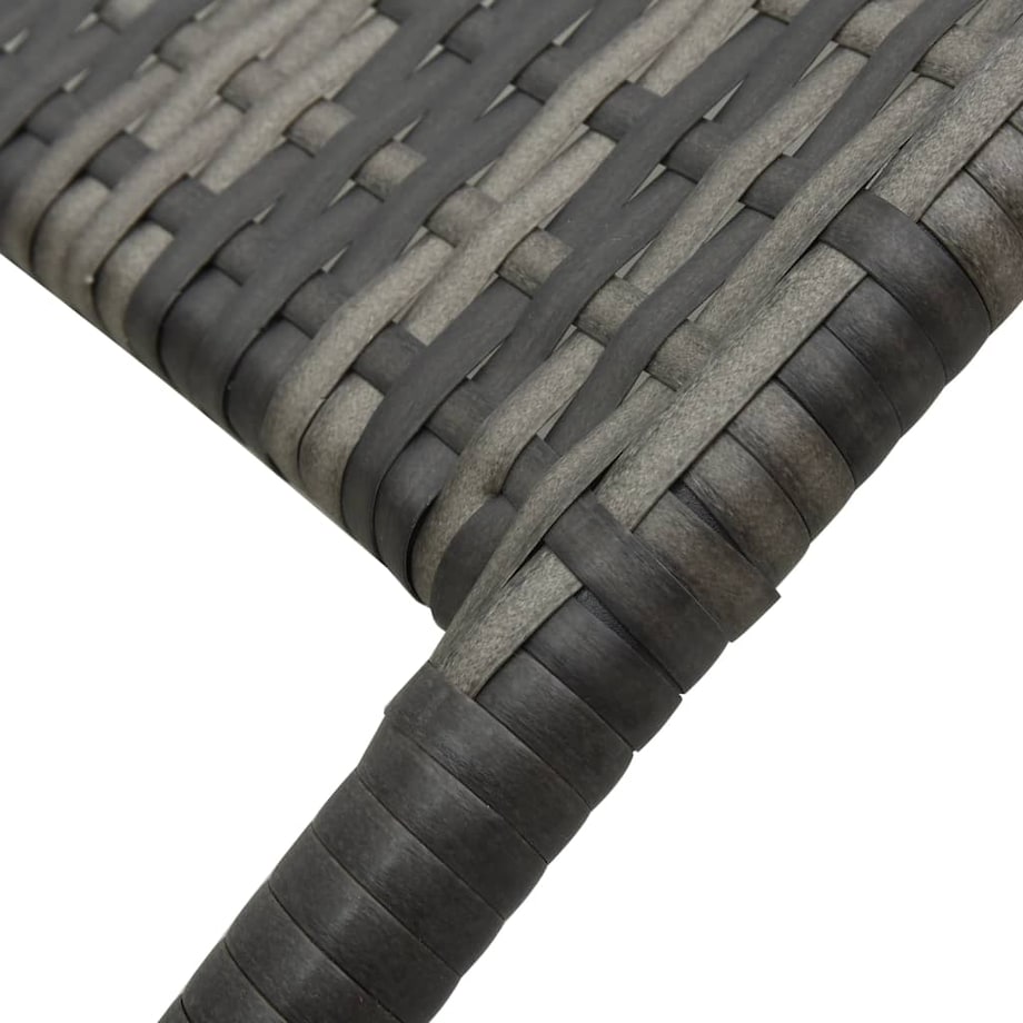 vidaXL Składany leżak, polirattan, szary