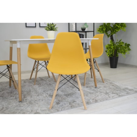 Krzesło Do Jadalni Kuchni Salonu Osaka Musztarda / Nogi Naturalne X 4