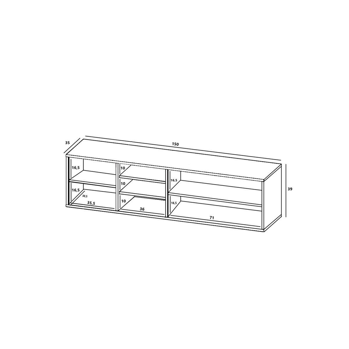 Wisząca Szafka RTV Komoda Industrialna Dąb Wotan Biały MAT 150 cm