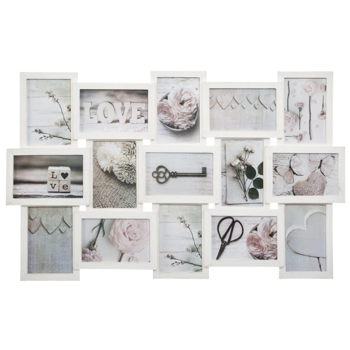 Ramki na zdjęcia, kolaż, 15 elementów, postarzane
