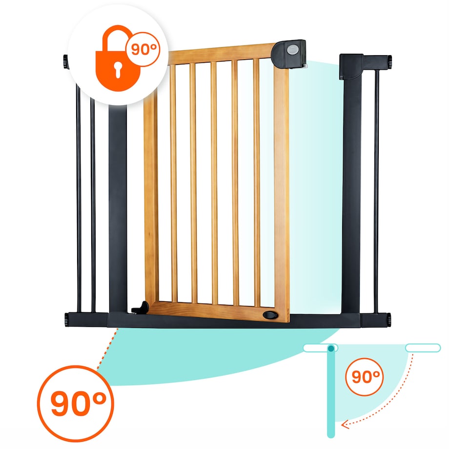 Barierka zabezpieczająca ochronna Nukido na schody i drzwi 76-104cm czarno-brązowy 718200